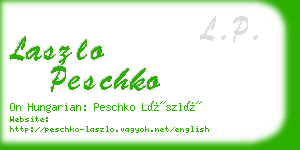 laszlo peschko business card